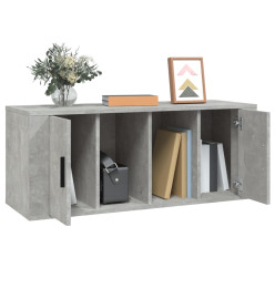 Meuble TV Gris béton 100x35x40 cm Bois d'ingénierie