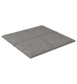 Panneaux muraux 12 pcs Gris clair 30x30 cm Tissu 1,08 m²