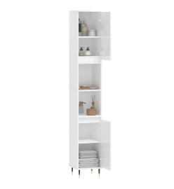 Armoire de salle de bain blanc brillant 30x30x190 cm