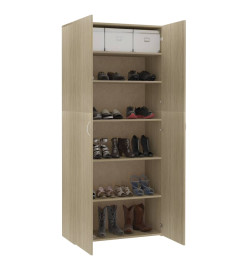 Armoire à chaussures Chêne sonoma 80x35,5x180 cm Aggloméré