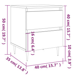 Tables de chevet 2 pcs sonoma gris 40x35x50 cm bois ingénierie