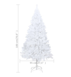 Arbre de Noël artificiel avec branches épaisses blanc 180cm PVC