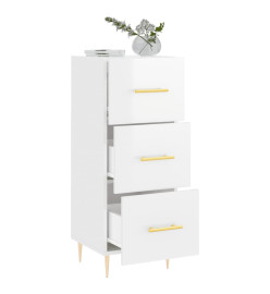 Buffet Blanc brillant 34,5x34x90 cm Bois d'ingénierie