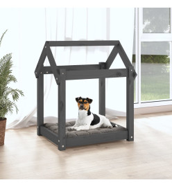 Lit pour chien Gris 61x50x70 cm Bois de pin solide