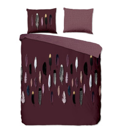 Good Morning Housse de couette FEATHERS 200x200/220 cm Bordeaux