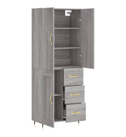 Buffet haut Sonoma gris 69,5x34x180 cm Bois d'ingénierie