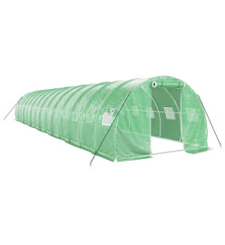 Serre avec cadre en acier vert 42 m² 14x3x2 m