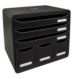 Exacompta Set de tiroirs bureau Store-Box Maxi 6 tiroirs Noir brillant