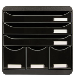 Exacompta Set de tiroirs bureau Store-Box Maxi 6 tiroirs Noir brillant