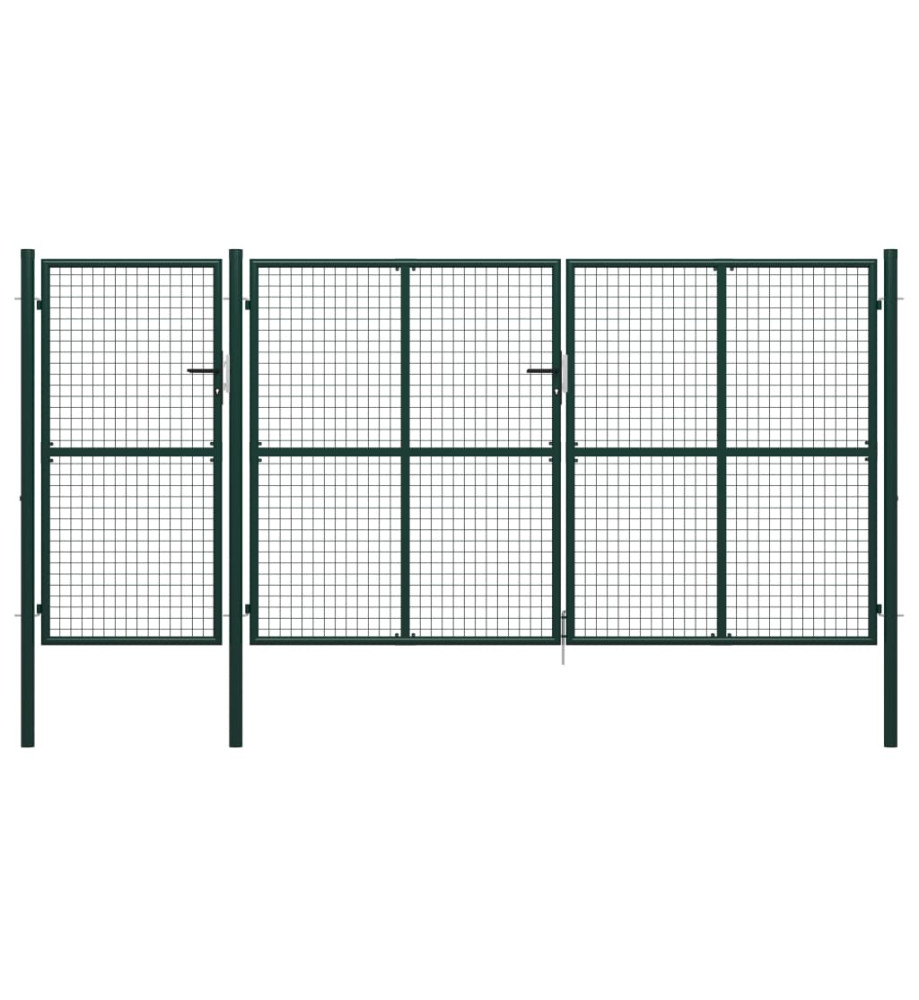 Portail de jardin Acier 400 x 150 cm Vert