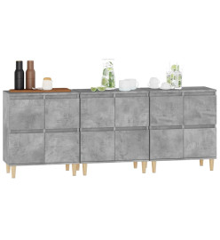 Buffets 3 pcs gris béton 60x35x70 cm bois d'ingénierie