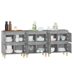 Buffets 3 pcs gris béton 60x35x70 cm bois d'ingénierie