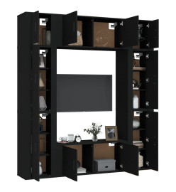 Ensemble de meubles TV 8 pcs Noir Bois d'ingénierie