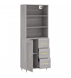 Buffet haut Sonoma gris 69,5x34x180 cm Bois d'ingénierie