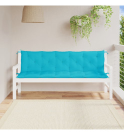 Coussins de banc de jardin 2 pcs turquoise tissu Oxford