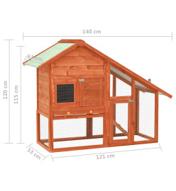 Clapier 140x63x120 cm Bois de sapin massif