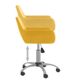 Chaises à dîner pivotantes 4 pcs Jaune Velours