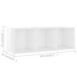 Meubles TV 4 pcs Blanc brillant 107x35x37 cm Aggloméré