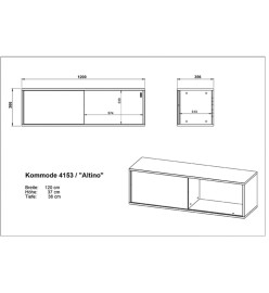 Germania Étagère à porte coulissante 120x35,6x36,6 cm Basalto foncé