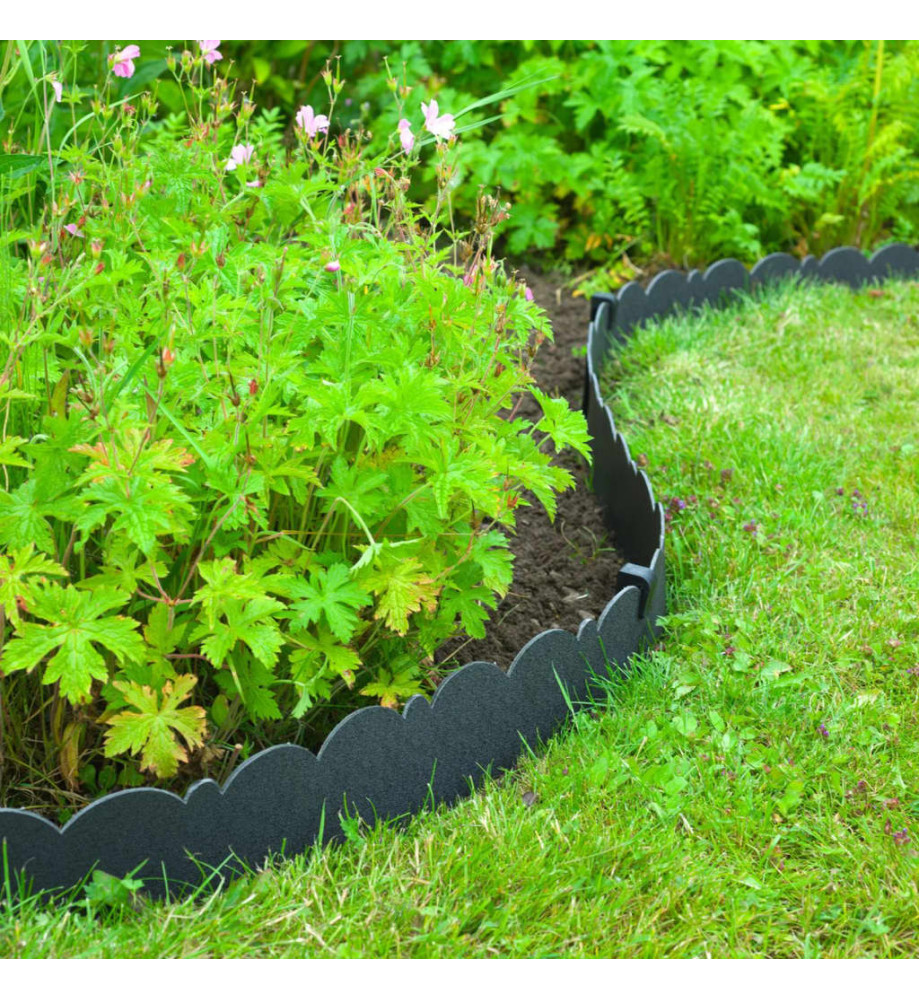 Nature Bordure de jardin décorative 0,13x12 m 3 mm noir