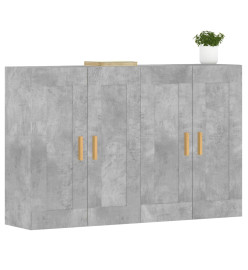 Armoires murales 2 pcs gris béton bois d'ingénierie