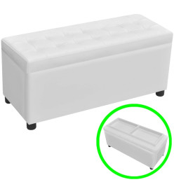 Pouf de rangement Cuir synthétique Blanc