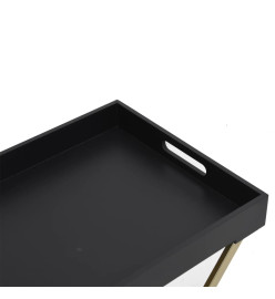 Table pliable Doré et noir 48x34x61 cm MDF