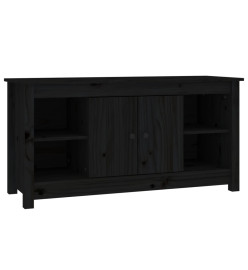 Meuble TV Noir 103x36,5x52 cm Bois de pin massif