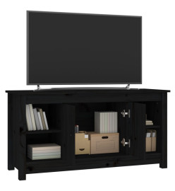 Meuble TV Noir 103x36,5x52 cm Bois de pin massif