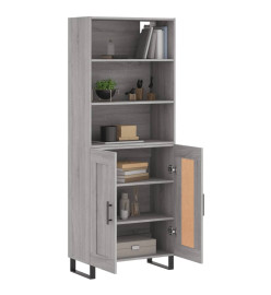 Buffet haut Sonoma gris 69,5x34x180 cm Bois d'ingénierie