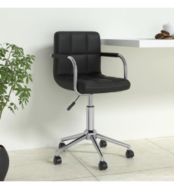 Chaise de bureau pivotante Noir Similicuir