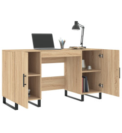 Bureau chêne sonoma 140x50x75 cm bois d'ingénierie