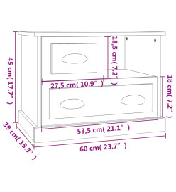 Table de chevet noir 60x39x45 cm