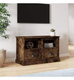 Meuble TV chêne fumé 80x35x50 cm bois d'ingénierie