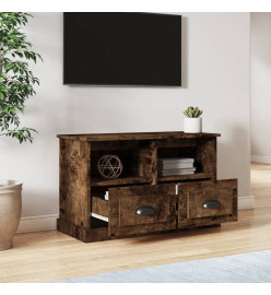 Meuble TV chêne fumé 80x35x50 cm bois d'ingénierie