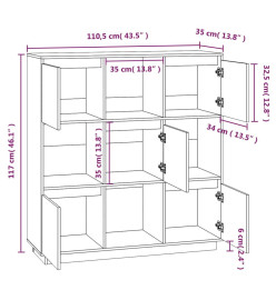 Buffet Marron miel 110,5x35x117 cm Bois massif de pin