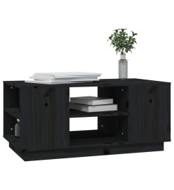 Table basse Noir 90x49x40,5 cm Bois massif de pin