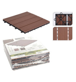 ProGarden Ensemble de carreaux de terrasse 6 pcs Marron