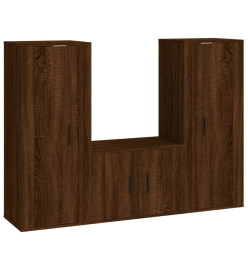 Ensemble de meubles TV 3 pcs Chêne marron Bois d'ingénierie