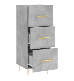 Buffet Gris béton 34,5x34x90 cm Bois d'ingénierie