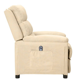 Fauteuil inclinable électrique Crème Tissu