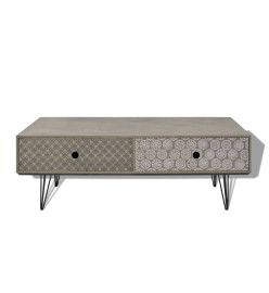 Table basse 100 x 60 x 35 cm gris