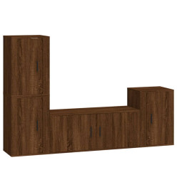 Ensemble de meubles TV 4 pcs Chêne marron Bois d'ingénierie