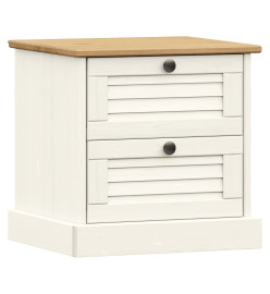 Table de chevet VIGO blanc 42x35x40 cm bois de pin massif