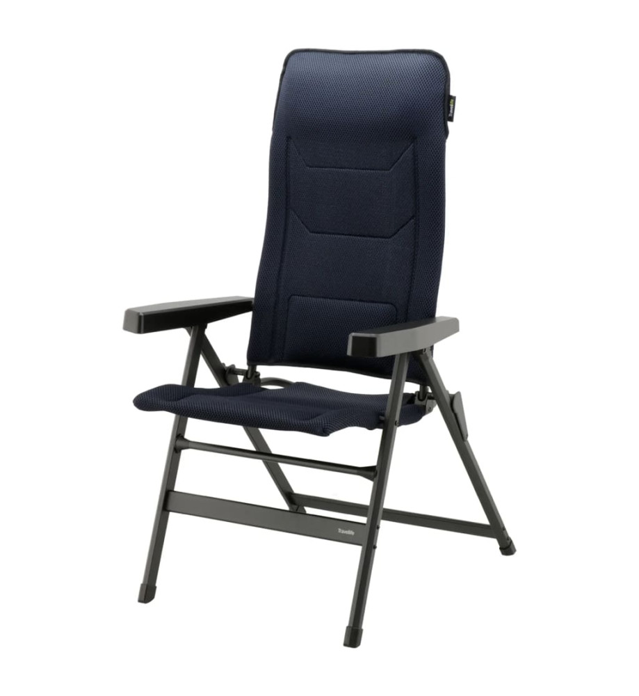 Travellife Chaise de camping pliable de luxe Monaco Comfort Bleu