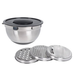 Excellent Houseware Bol à mélanger et râpes 4 pcs Inox