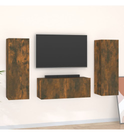 Ensemble de meubles TV 3 pcs Chêne fumé Bois d'ingénierie