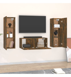 Ensemble de meubles TV 3 pcs Chêne fumé Bois d'ingénierie