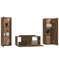 Ensemble de meubles TV 3 pcs Chêne fumé Bois d'ingénierie