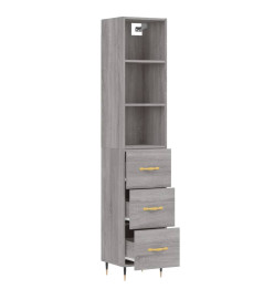 Buffet haut Sonoma gris 34,5x34x180 cm Bois d'ingénierie